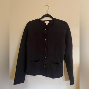 LOFT Outlet Button Down Black Sweater Women Size Large